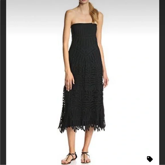 NWT Twelfth Street By Cynthia Vincent Lace Maxi Skirt/Dress in Black